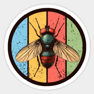 Grunge Fly Pop Art – Retro Distressed Insect Illustration Sticker